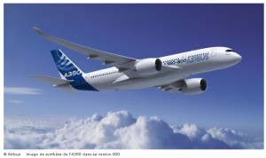 A350 XWB :  Image de synthèse / Airbus.