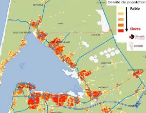 projet contournement carte de densité de population nord bassin