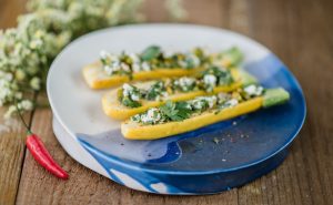 stepahnie VAD courgettes ricotta pistache