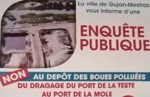 affiche non aux boues enquete publique port de la teste gujan a mole