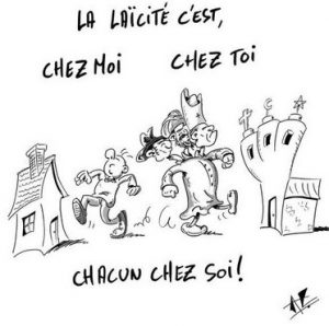 dessin laicité chancun chez soi