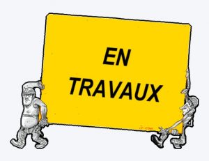 en travaux construction panneau