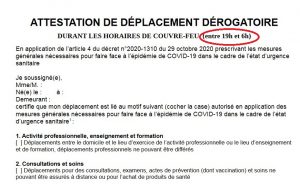 attestation derogation couvre feu 19h