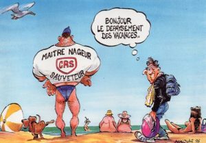 dessin surveillance plage