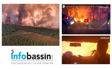 Reportage vidéo des pompiers en action au cœur de l’incendie de Belin-Beliet